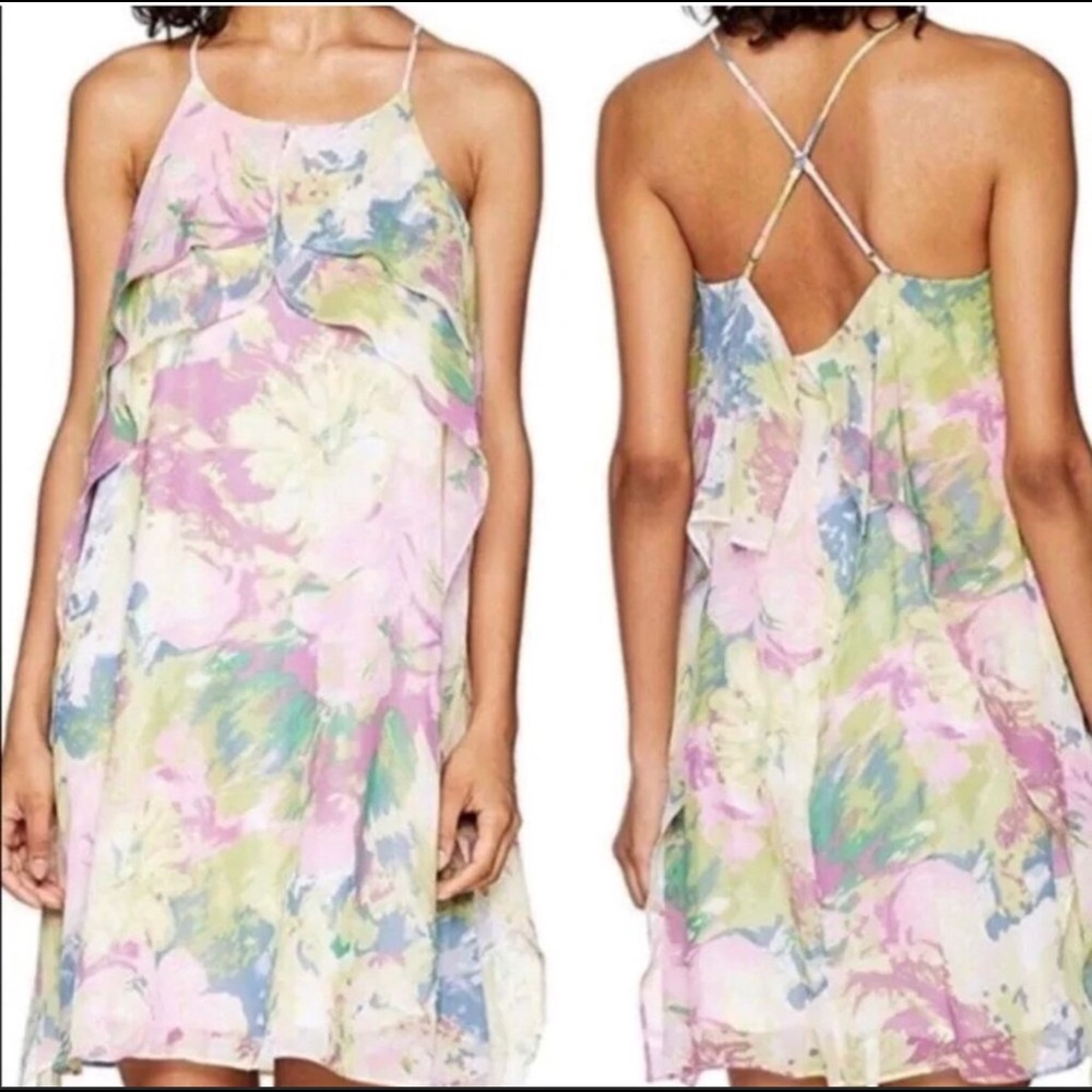 BCBG MaxAzria spaghetti strap Floral Slip Dress size M